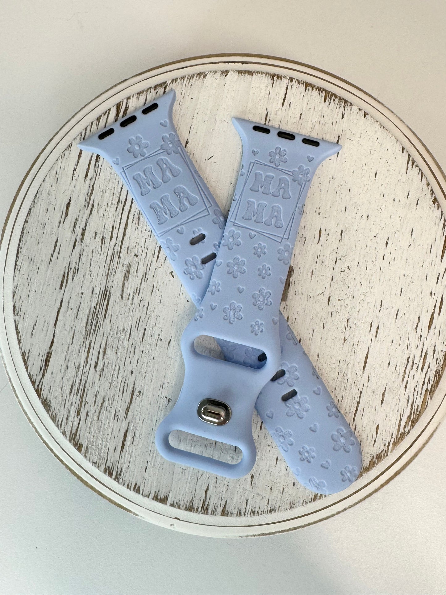 Silicone Engraved Apple Watch Bands - Multiple Designs/Colors