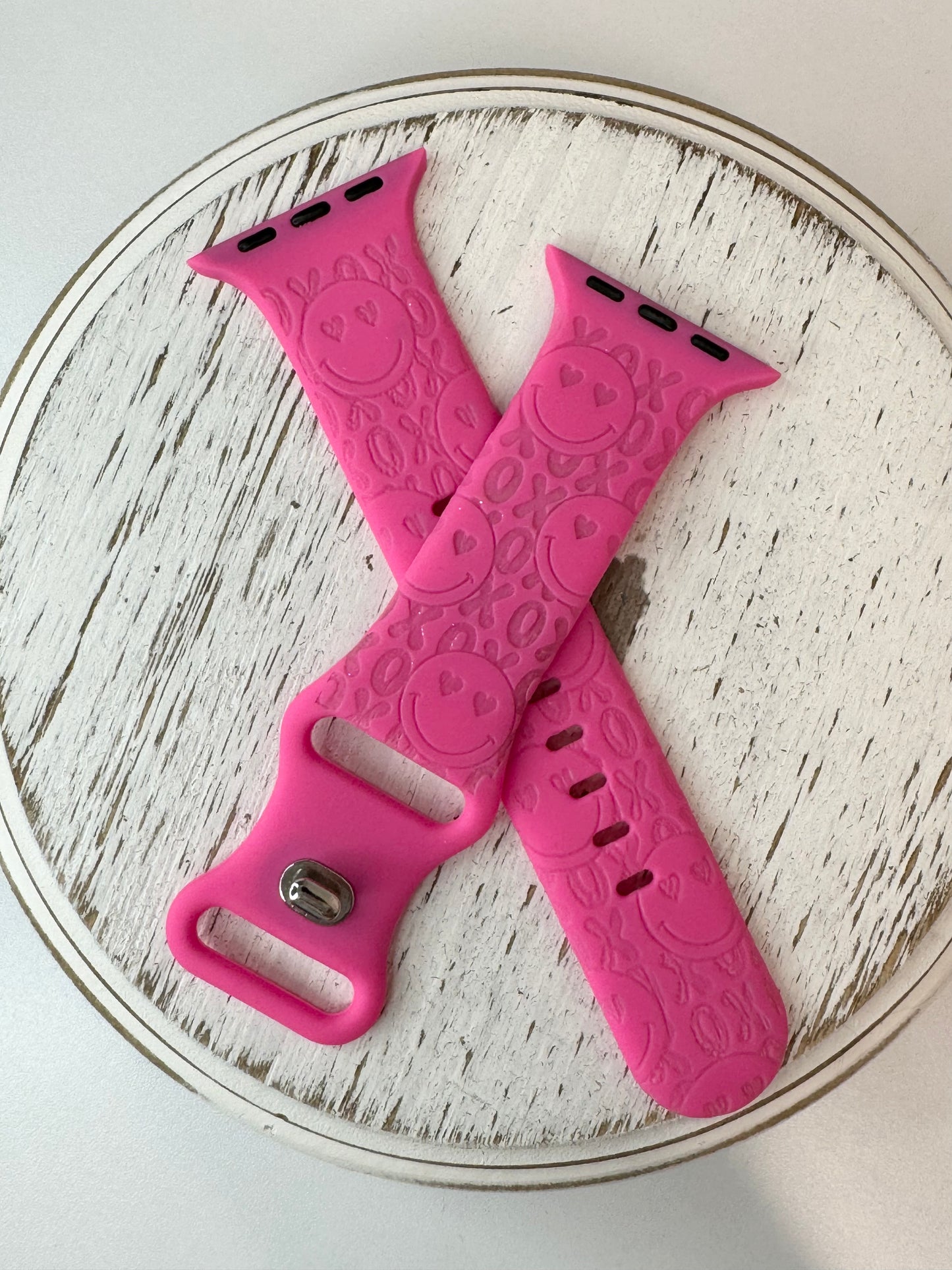 Silicone Engraved Apple Watch Bands - Multiple Designs/Colors
