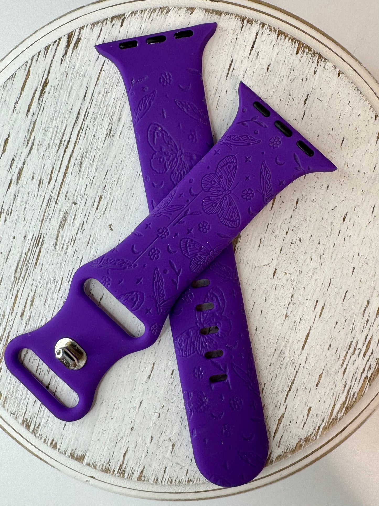 Silicone Engraved Apple Watch Bands - Multiple Designs/Colors
