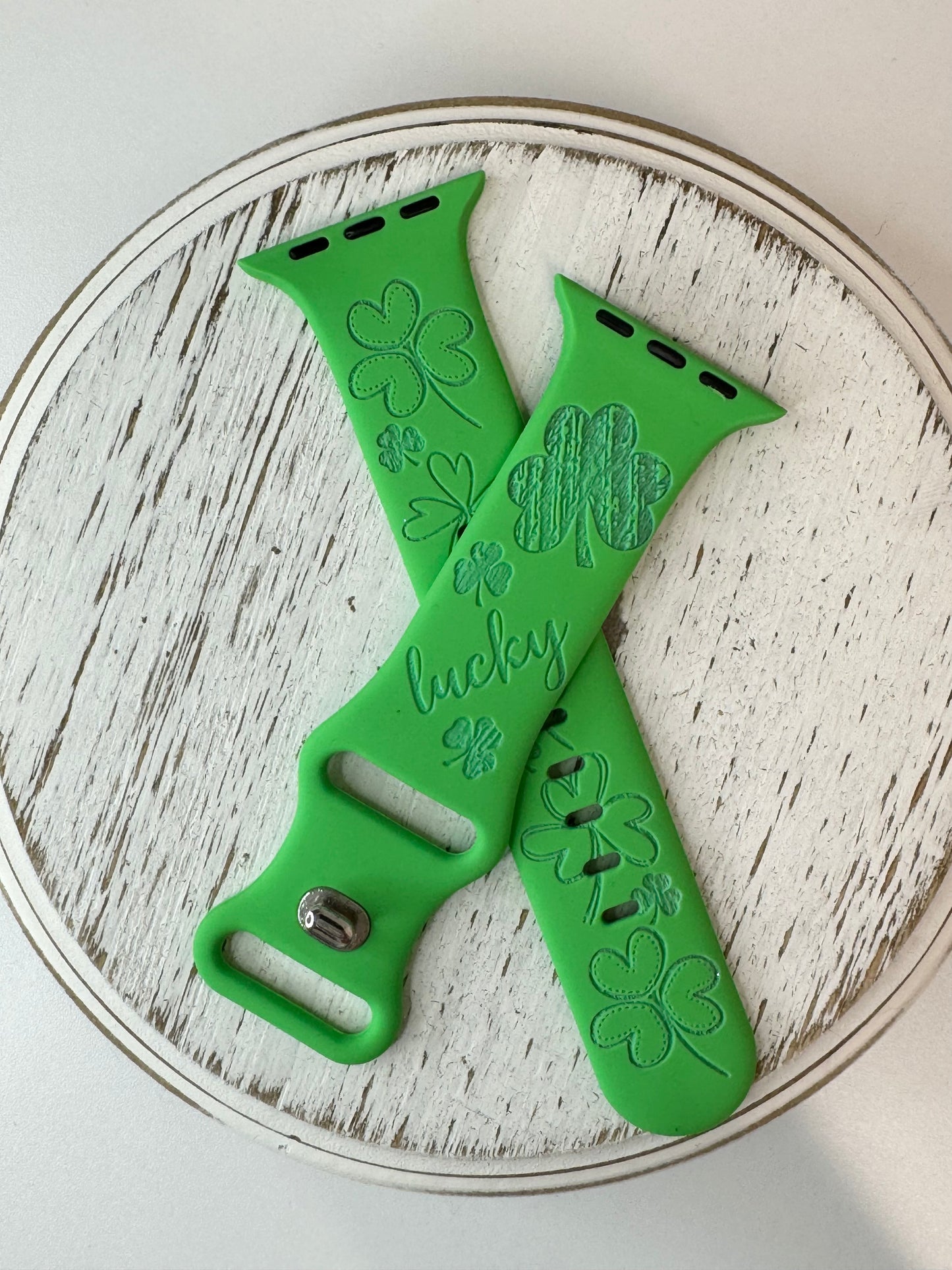 Silicone Engraved Apple Watch Bands - Multiple Designs/Colors