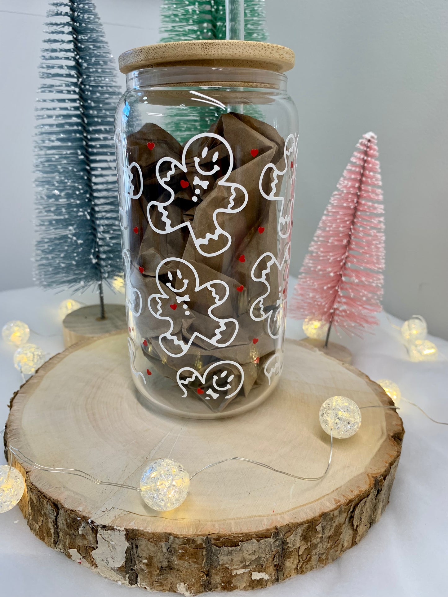 Ginger Heart 16oz Glass Can Tumbler