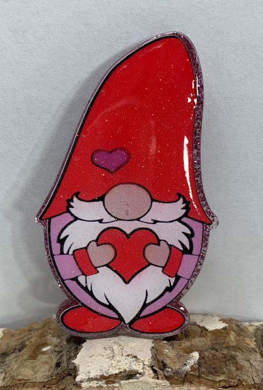 Red 2 Valentine Gnome Badge Topper (Acrylic Only!)