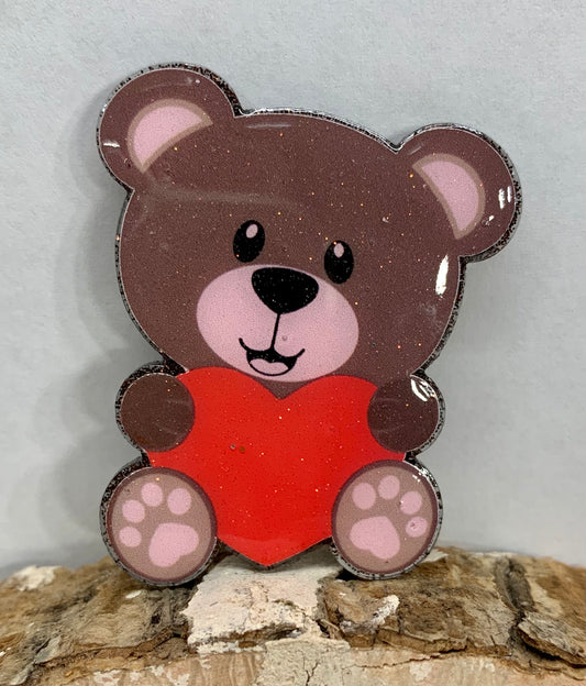 Valentine Bear Badge Topper (Acrylic Only!)