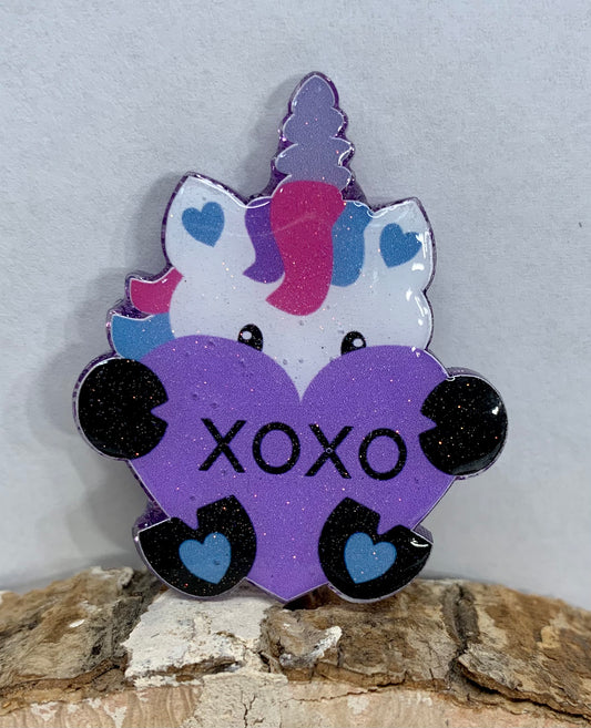 Unicorn XOXO Badge Topper (Acrylic Only!)