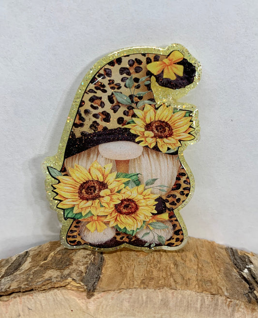 Sunflower Gnome Badge Topper (Acrylic Only!)