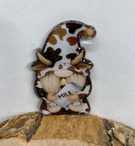 Cow Gnome Badge Topper (Acrylic Only!)