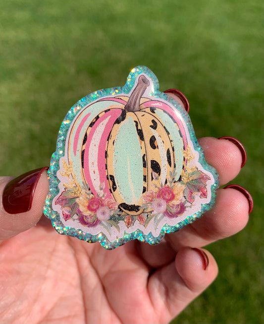 Floral Pumpkin Stack Badge Topper