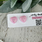 Pink Glitter Resin Stud Earrings (Stainless Steel Post)