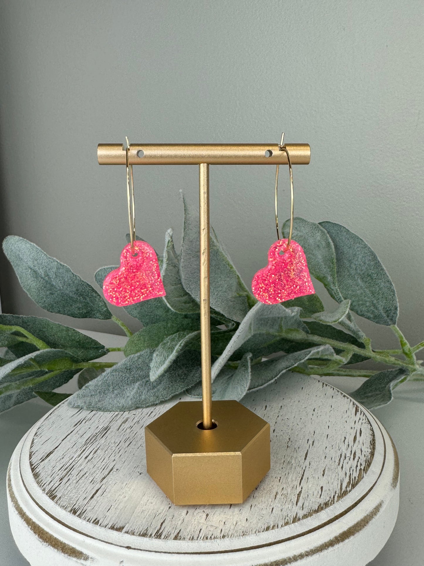 Heart Resin Dangle Earrings - Multiple Colors