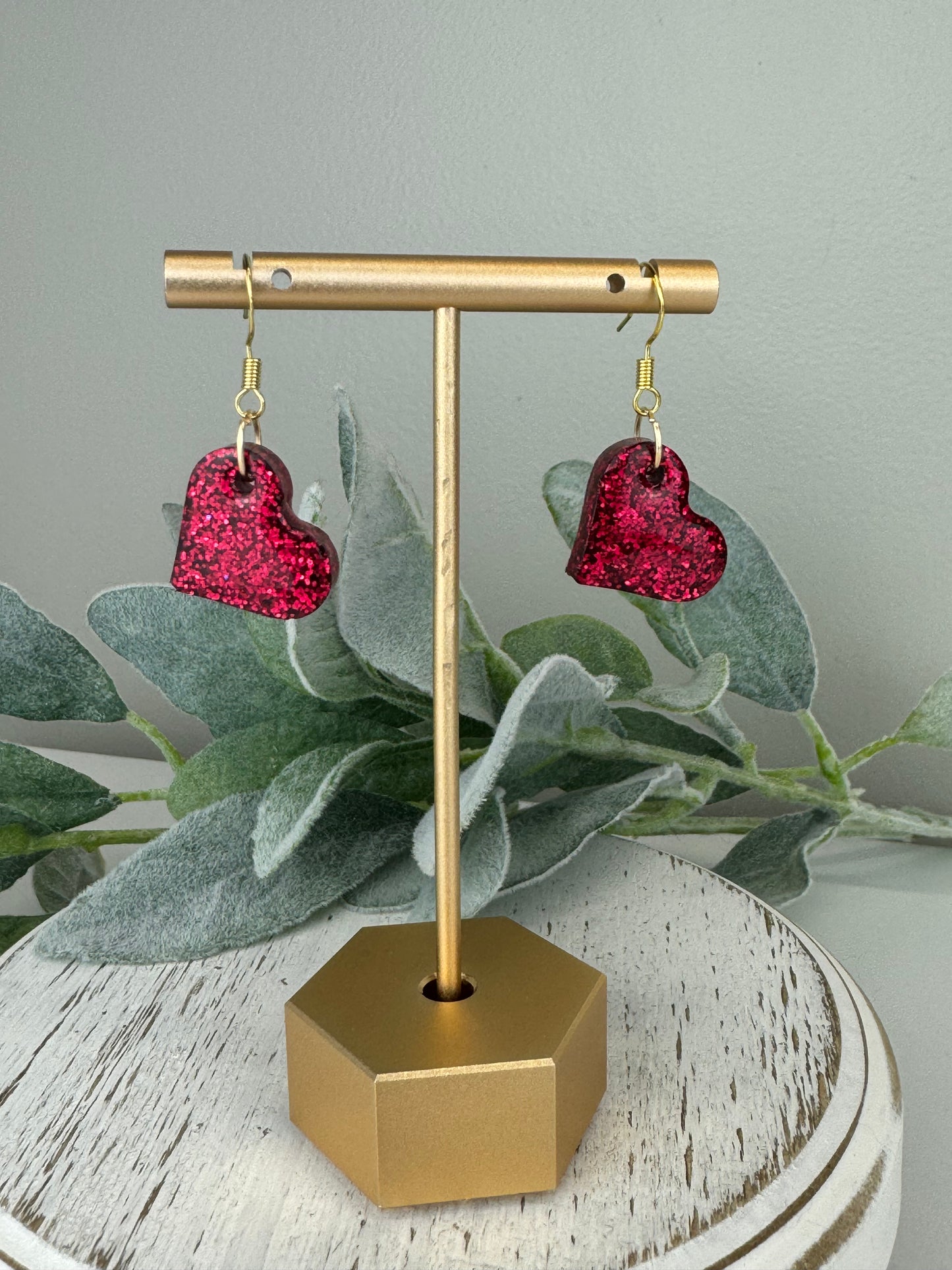 Heart Resin Dangle Earrings - Multiple Colors