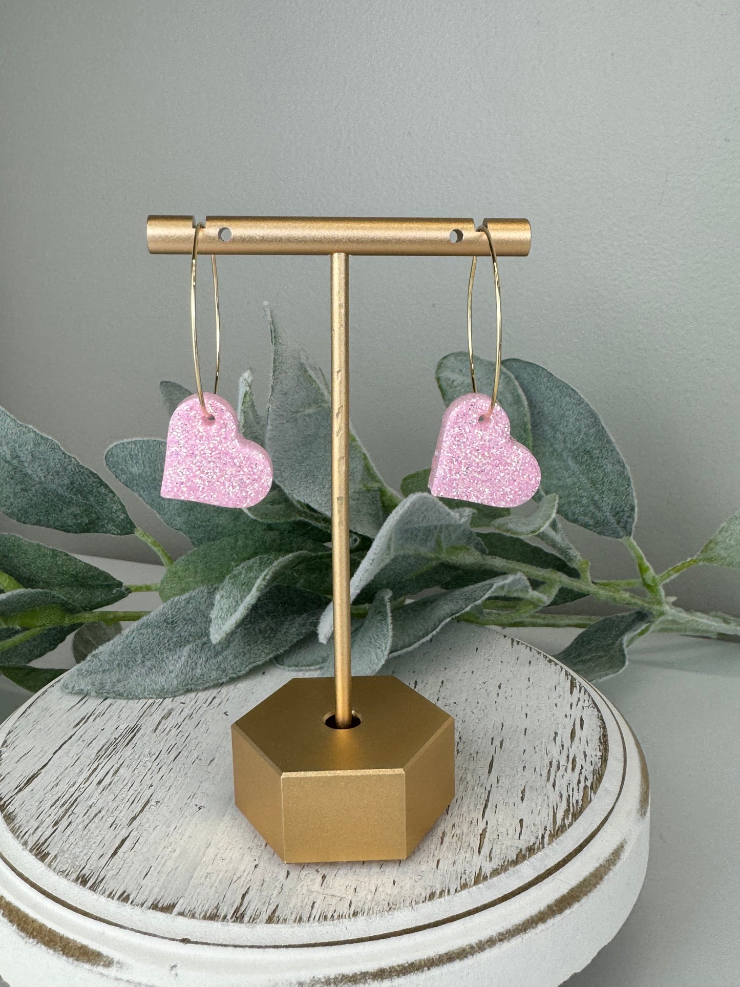 Heart Resin Dangle Earrings - Multiple Colors
