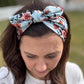 Luxe Twist Headband Black and White Heart