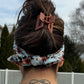 Luxe Twist Headband Black and White Heart