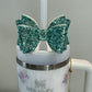 Tumbler Bow Glitter Straw Topper