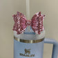 Tumbler Bow Glitter Straw Topper