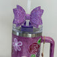 Tumbler Bow Glitter Straw Topper