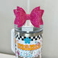 Tumbler Bow Glitter Straw Topper