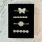 Silver and Pearl Stackable Watch Band Charms - 2