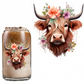Highland Cow with Flowers - 108