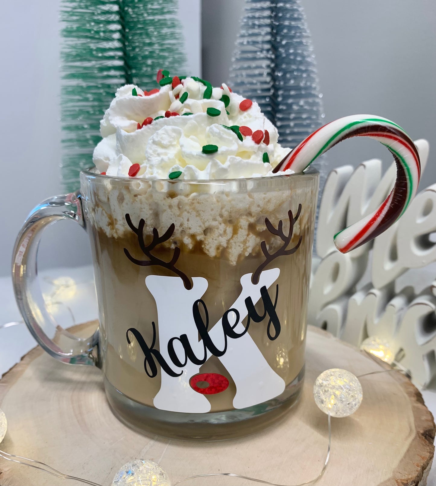 Reindeer Mug 13oz Glass Mug