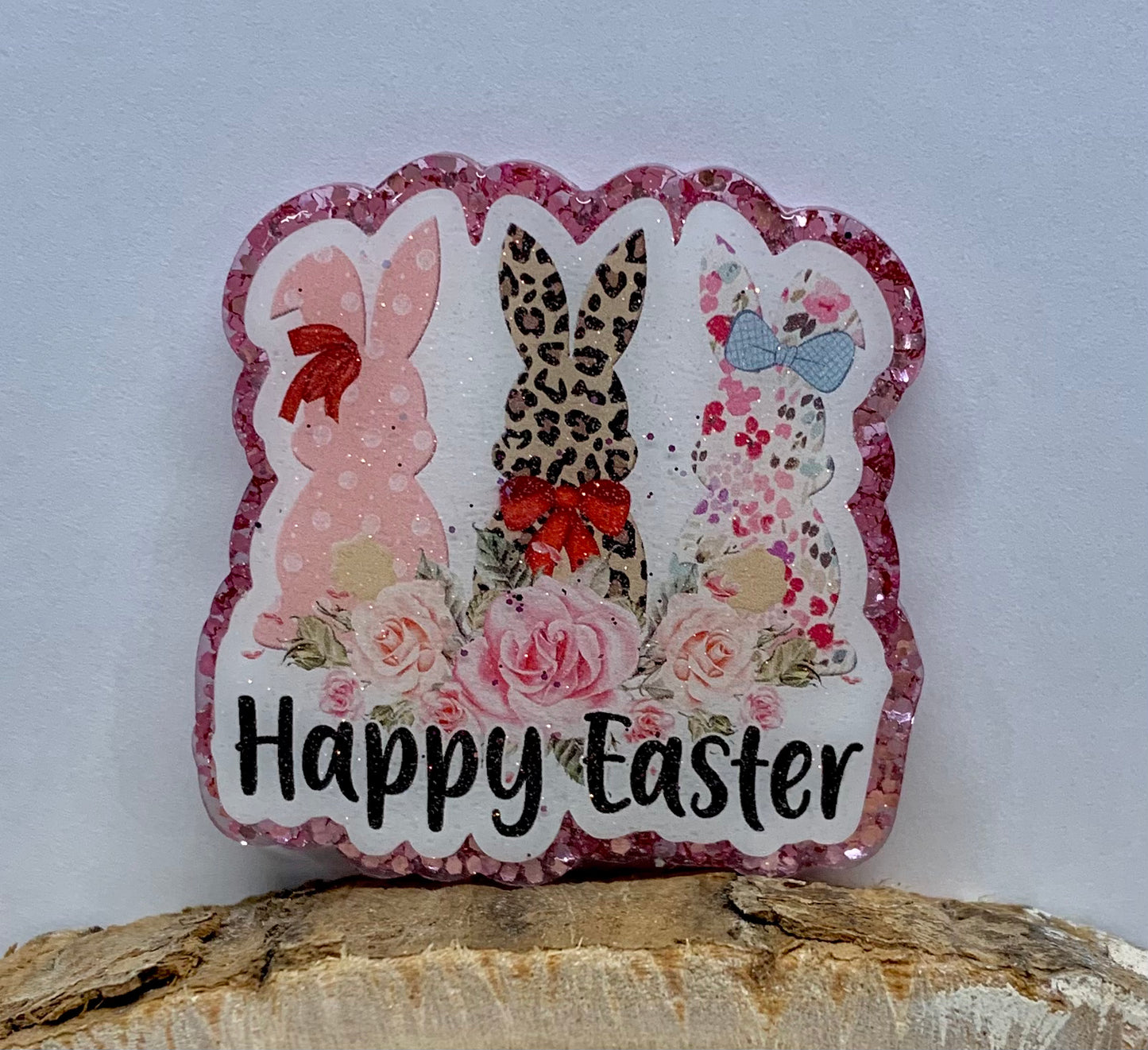Easter Country Bunnies Badge Topper (Acrylic Only!)