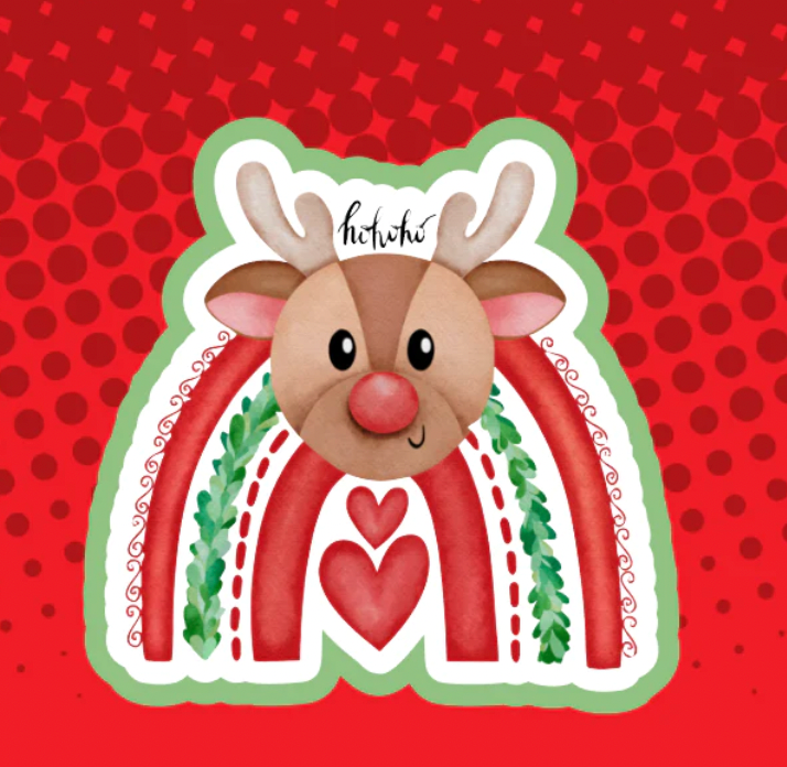Reindeer Rainbow Badge Topper (Acrylic Only!)